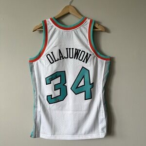 Hakeem Olajuwon Rockets Signed Mitchell & Ness 1996 ASG HWC Swingman Jersey